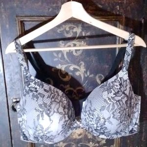 Cacique Boost Plunge Bra White & Black 44DD